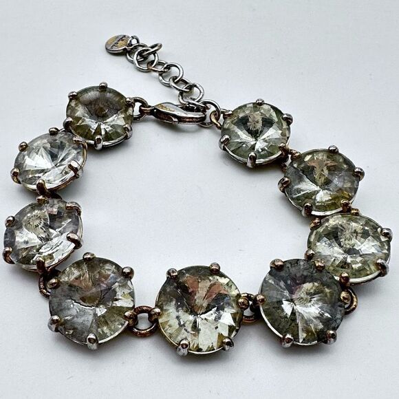 Stella & Dot Amelie Crystal Bracelet Chain rocker chic sophisticated  silver - Picture 1 of 5